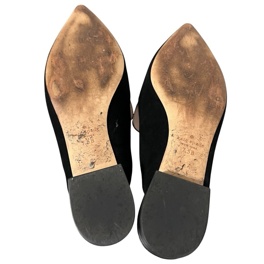 kate spade Black Pointed Toe Suede Mules - Picture 6 of 8